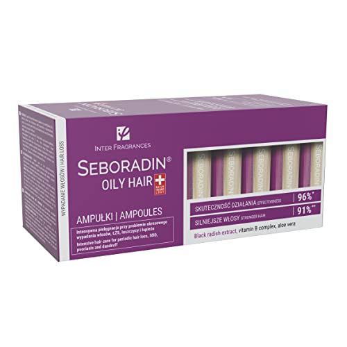 Seboradin Ampullen Für Fettiges Haar Gegen Haarausfall Haarverlust Psoriasis Schuppen Ausfallende Haare Serum Für Frauen Männer Kopfhaut Pflege Haarserum Haarpflege 14 x 5,5 ml Oily Hair von SEBORADIN
