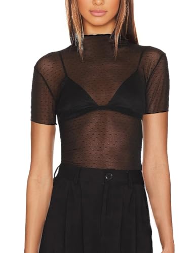 SEBOWEL Mesh Oberteil Damen Transparentes Shirt Durchsichtige Bluse Sexy Netzoberteil Festival Clubwear Schwarz L SEBOWEL Mesh Oberteil Damen Transparentes Shirt Durchsichtige Bluse Sexy Netzoberteil Festival Clubwear Schwarz L von SEBOWEL