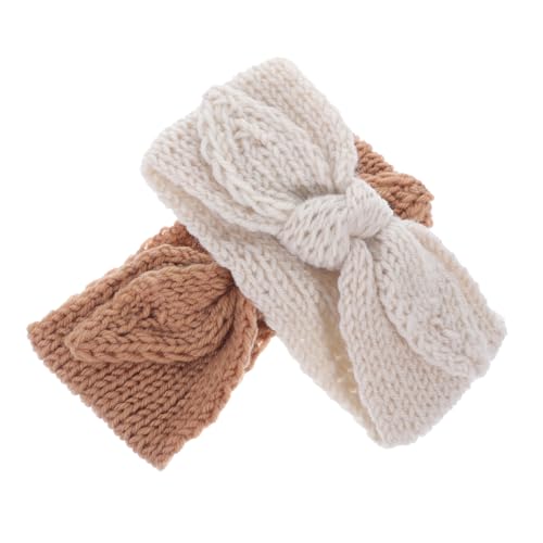 SECFOU 2 Stück Baby-stirnbänder Mit Schleife Haarbänder Kleinkinder Kopfschmuck Haarschmuck Weich Gestricktes Stirnband Für Babys von SECFOU