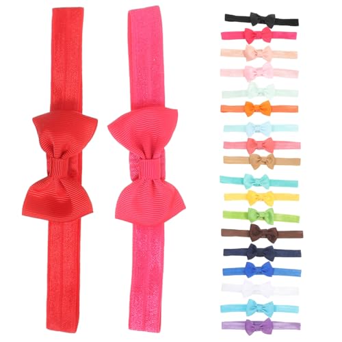 SECFOU 20-teiliges Stirnband-set Mit Schleife Einfarbig Kopfbedeckung Für Babys Haarschmuck Kinder-stirnband Foto-requisite von SECFOU