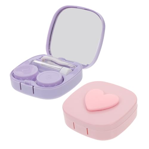 SECFOU 2sätze Kontaktlinsenbehälter Reise-kontaktlinsenhalter Auslaufsicherer Linsenbehälter Tragbarer Kontaktlinsenbehälter Praktischer Kontaktlinsen-Organizer Kleine Linsenetuis von SECFOU