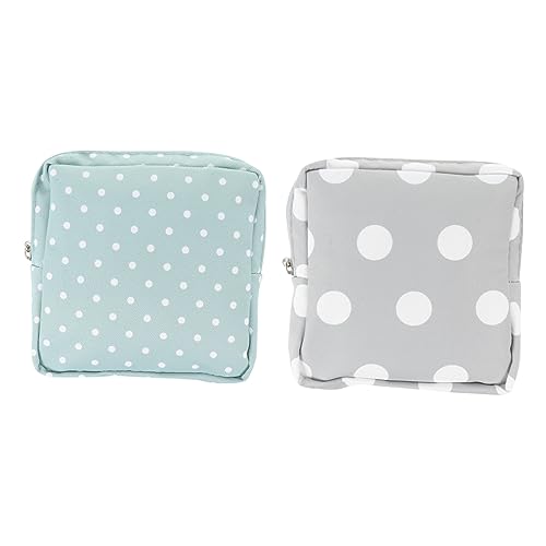 SECFOU 2stücke Damenbinden Aufbewahrungstasche Menstruationstaschen Pad Beutel Für Teen Mädchen Frauen Oxford Punktmuster Hygienebeutel Tragbar von SECFOU