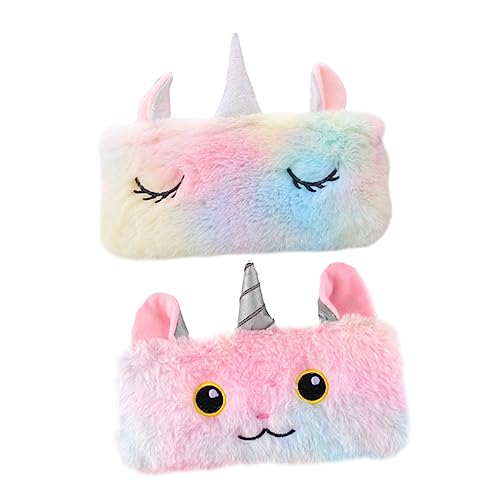 SECFOU 2stücke Plüsch Einhorn Federmäppchen Tragbare Stifte Und Schreibwaren-Tasche Für Schüler Große Kapazität Und Attraktives Design Für Schule Und Freizeit von SECFOU