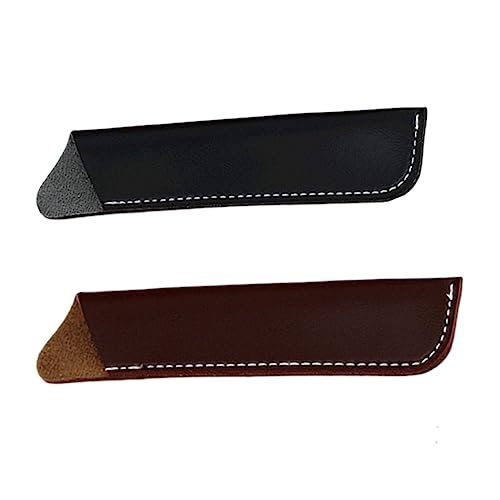 SECFOU 2stücke Schutz Für Stifte Aus Pu-Leder Federmäppchen Für Schule Stifthalter Fürs Büro Wasserabweisend Robust Und Flexibel Platz Für Ausweise Karten Und Mehrere Stifte Für von SECFOU