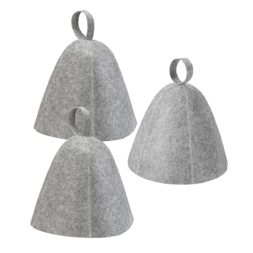 SECFOU 3stücke Filzhut Für Sauna Und Badezimmer Wiederverwendbar Saugfähig Kopfbedeckung Für Damen Und Herren Leicht Bequem Saunazubehör Für Zuhause Und Spa von SECFOU