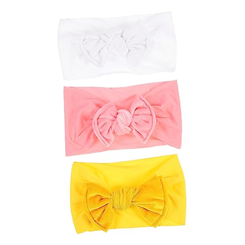 SECFOU 3stücke Stirnband Mit Schleife Aus Nylon Dekoratives Haarband Für Kleinkinder Kopfbedeckung Für Mädchen Leicht Tragbar Verwenden von SECFOU