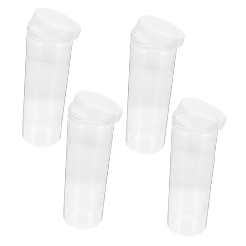 SECFOU 4 Stück Transparenter Kunststoff Stifthalter Runde Aufbewahrungsbox mit Großer Kapazität für Stifte Wiederverwendbarer Klarer Organizer für Büro und Schulbedarf von SECFOU