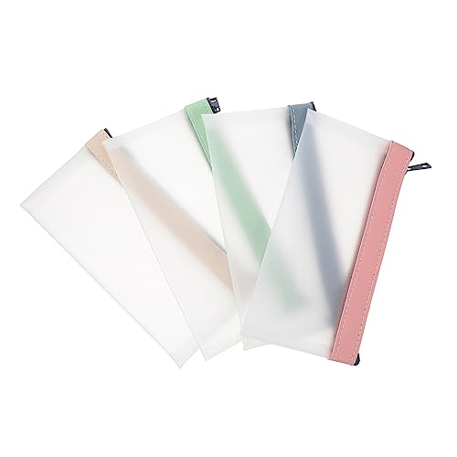 SECFOU 4stücke Teiliges Transparente Stiftetuis Waschbare Leichte Federmäppchen Für Schüler Praktische Aufbewahrung Für Stifte Und Schreibwaren Für Schule Und Büro von SECFOU