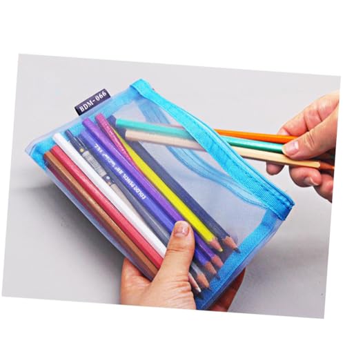 SECFOU 6 Stück Teiliges Nylon Zipper Mesh Pouch Stifteetui Langlebige Leichte Federmäppchen Vielseitige Kosmetiktasche für Schule Büro Reise Praktische Aufbewahrung Kleiner Gegenstände von SECFOU