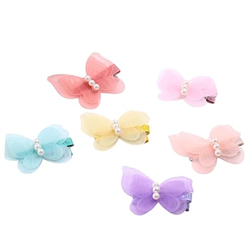 SECFOU 8stücke Teiliges Haarspangen Für Mädchen Chiffon Schleifen Mit Perlen Für Täglichen Gebrauch Und Besondere Anlässe Und Ansprechend Geeignet Für Kleinkinder Und Junge Damen von SECFOU