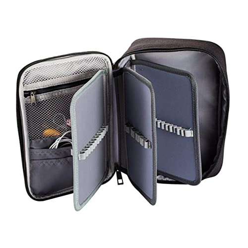 SECFOU Buntstiftetui Slots Große Kapazität Reißverschluss Federmäppchen Tragbarer Stiftehalter Für Kunst Büro Und Make-up Zubehör Schwarz von SECFOU