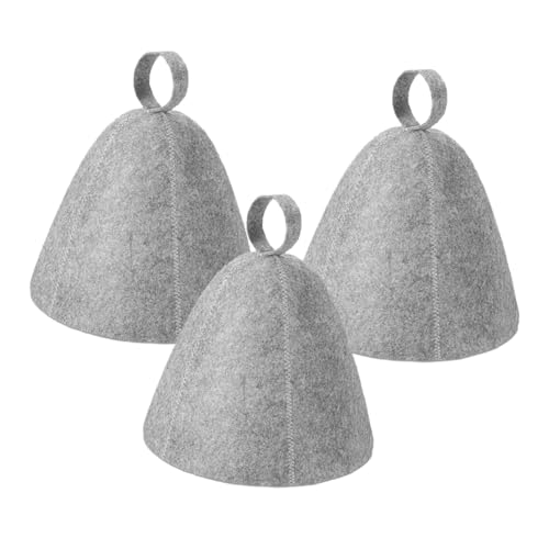 SECFOU 3stücke Filz Saunahut Für Damen Und Herren Saugfähig Und Schnelltrocknend Wiederverwendbarer Duschhut Für Spa Und Badezimmer Bequemer Filz Hut Als Saunazubehör von SECFOU