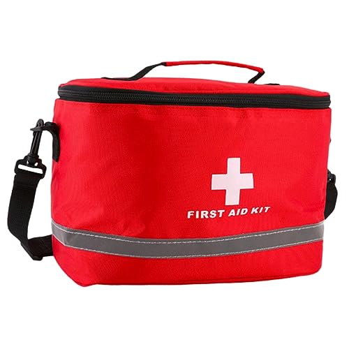SECFOU Notfalltasche Für Erste Hilfe Große Rot-farbige Schultertasche Wasserdichter Und Tragbarer Cylinder-Design Für Outdoor-aktivitäten Und Reisen Mit Verstellbarem Schultergurt von SECFOU