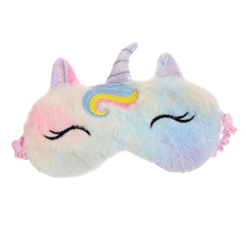 SECFOU Plüsch-augenmaske Mit Cartoon-einhorn-design Bequeme Augenabdeckung Zum Schlafen Atmungsaktiv Und Lichtundurchlässig Für Junge Mädchen Und Schlafpartys von SECFOU