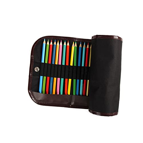 SECFOU Roll up Buntstifte Etui Aus Canvas Aufbewahrungstasche Mit 48 Fächern Für Farb Und Zeichenstifte Praktischer Organizer von SECFOU