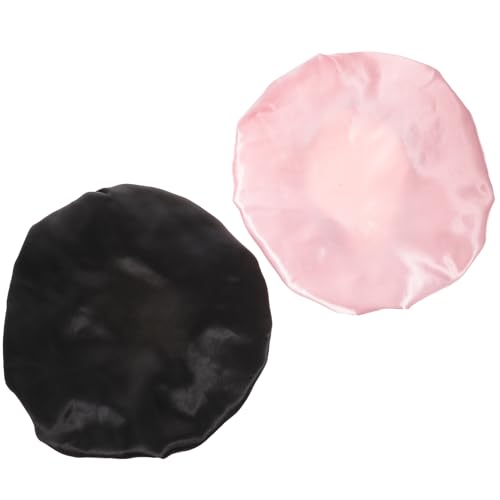 SECFOU 2stücke Satin Schlafhaube Mit Verstellbarem Gummiband Doppelseitige Haube Für Damen Für Nachtpflege Geeignet Für Haarlängen von SECFOU
