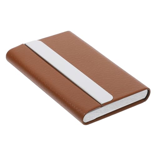 SECFOU Visitenkartenetui Aus Edelstahl Und Pu Tragbarer Kartenhalter Mit Magnetverschluss Visitenkartenhalter Für Berufstätige Kompakte Visitenkarten-aufbewahrungsbox von SECFOU