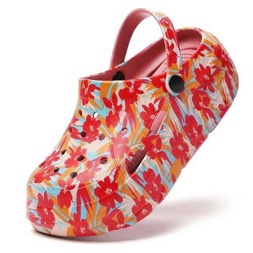 SECHRITE Gartenschuhe Damen Clog Gartenclogs Sommer Hausschuhe Gummilatschen Pantoletten Badeschuh Gummischuhe Leicht Atmungsaktive Eva Gummi Clogs Eva Gummi Clogs Rote Blumen 37 SECHRITE Gartenschuhe Damen Clog Gartenclogs Sommer Hausschuhe Gummilatschen Pantoletten Badeschuh Gummischuhe Leicht Atmungsaktive Eva Gummi Clogs Eva Gummi Clogs Rote Blumen 37 von SECHRITE