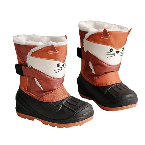 SECHRITE Kinder Winterstiefel Schneestiefel Jungen Mädchen Gummistiefel Winter Warm Gefütterte Winterschuhe Snowboots für Winter-Bootie Outdoor Schneeschuh Rutschfeste wasserdicht Cartoon Pattarn 33 von SECHRITE