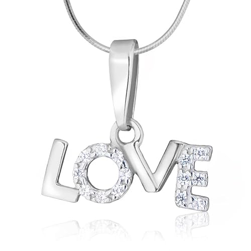 SECRET FOR YOU EINFACH SCHÖN Kettenanhänger Anhänger Charm Sterlingsilber Zirkonia Steine Love Halsschmuck Echtschmuck bei Scretforyou von SECRET FOR YOU EINFACH SCHÖN