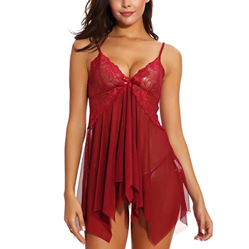 SEDEX Dessous Erotik Sexy Negligee Dessous Sexy Ouvert Babydoll Reizwäsche Damen Erotik Spitze Lingerie Split Offen G-String von SEDEX