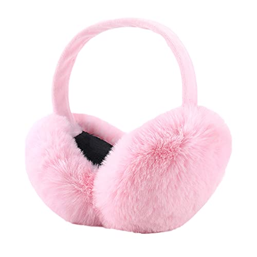 SEDEX Ohrenschützer Damen Mädchen Herren Skifahren Zubehör Flauschig Faltbar Erwachsene Ohrenschützer Thermo Ohrwärmer Schutz vor Wind Damen Geschenk für Winter, Rosa von SEDEX