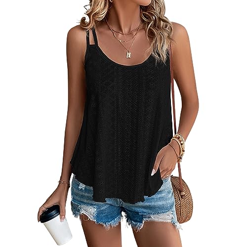 SEDEX Tank Top Damen, Sommer Spaghetti Cami Top Oberteile Sommermode Ärmellose Tanktops Frauen Blusen Rundhalsausschnitt Tops von SEDEX