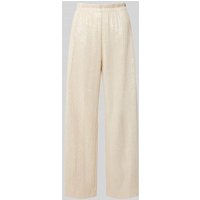 SEDUCTIVE Wide Leg Stoffhose mit Strukturmuster in Offwhite, Größe 38 von SEDUCTIVE