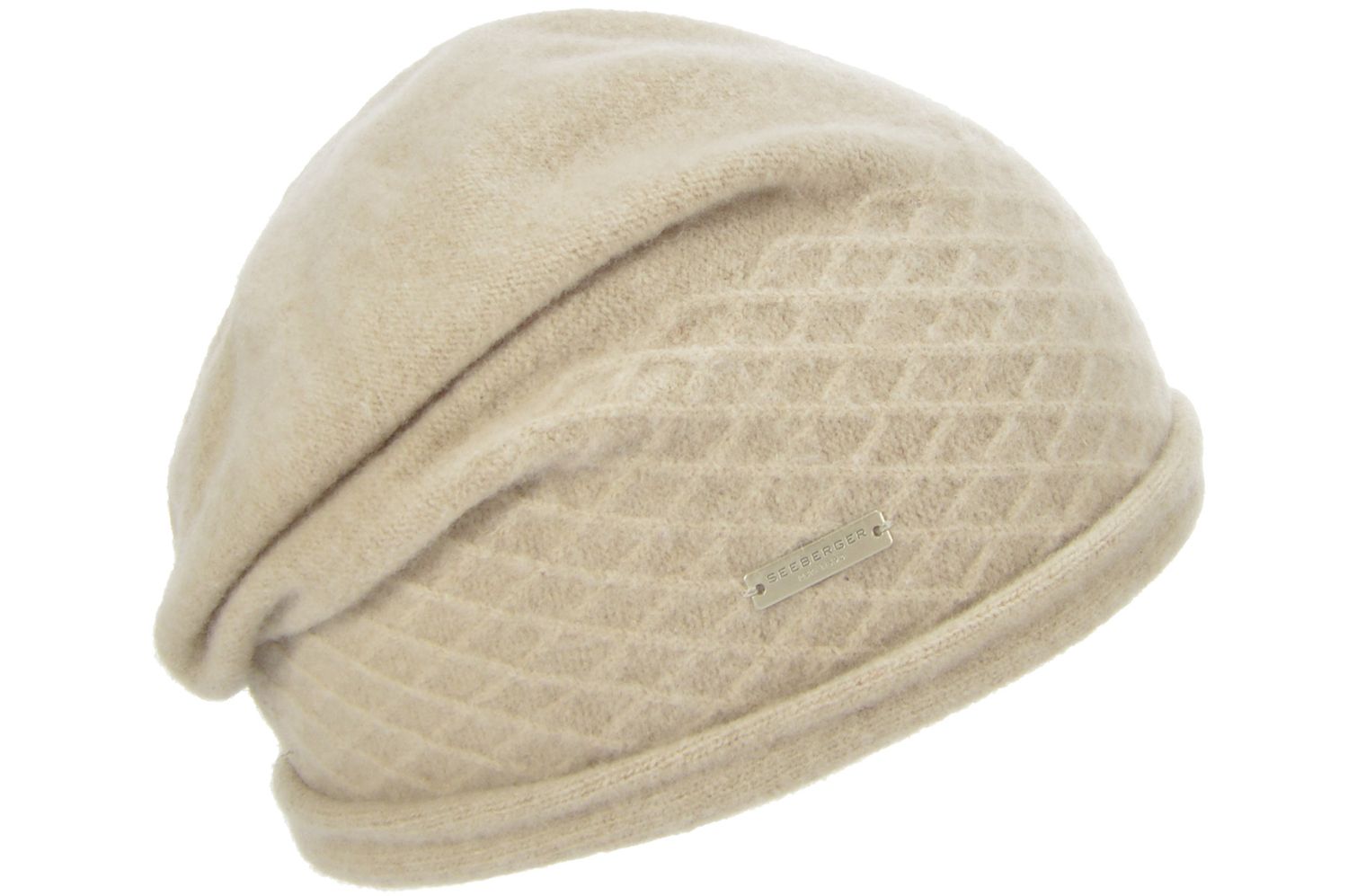 Seeberger Beanie-Woll-Walkmütze mit kleinem Rollrand von SEEBERGER