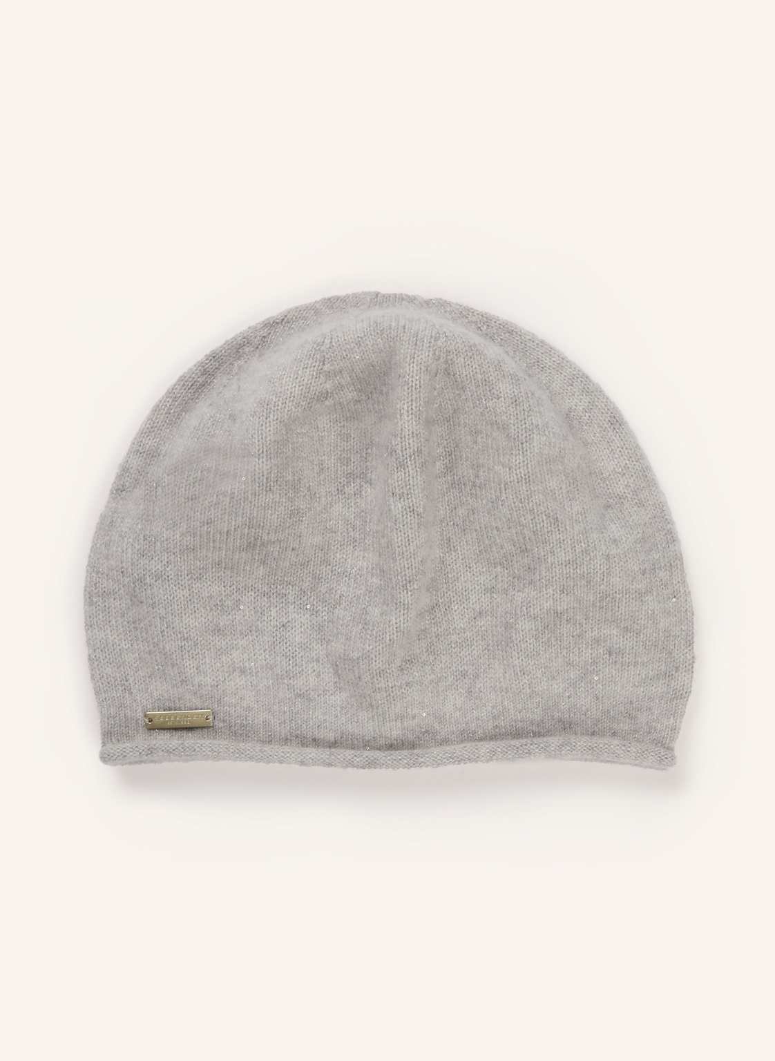 Seeberger Cashmere-Mütze Mit Pailletten Und Glitzergarn grau von SEEBERGER