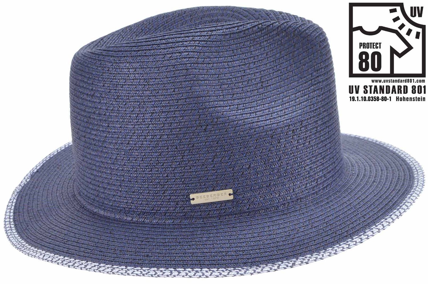 Seeberger Rollbarer Fedora Strohhut aus Borte UV-Schutz 80 von SEEBERGER