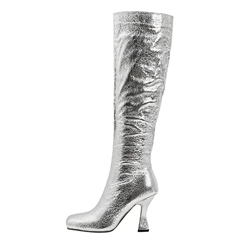 Frauen High Heel Stiefel Herbst und Winter Mode dünne Ferse einfarbig einfach und bequem Karree seitlicher Reißverschluss Klein Damen Schuhe von SEEGOU