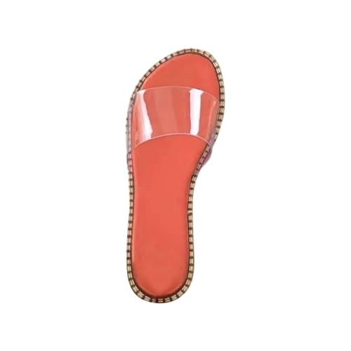 SEEGOU Damen-Strandsandalen, hohle lässige Hausschuhe, flache Schuhe, Retro-Sandalen Damenschuhe Gelb Lack (Orange, 37) von SEEGOU
