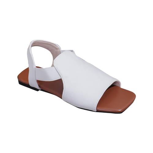 SEEGOU Damenschuhe, Lange Slipper-Socken für Damen, für den Sommer, einfarbig, zum Reinschlüpfen, lässig, offene Zehenpartie, flach, weiche Slipper-Socken für Damen Grüne Schuhe Damen (White, 42) von SEEGOU