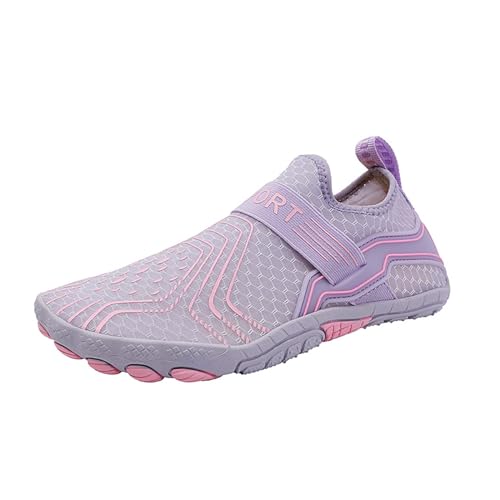 SEEGOU Leichte Badeschuhe für Damen und Herren, Tauch- und Strandschuhe, Outdoor-Barfuß-Tauchschuhe, Schwimmen, Waten, Strandschuhe, Regenstiefel Bunte Schuhe Damen (Purple, 35) von SEEGOU