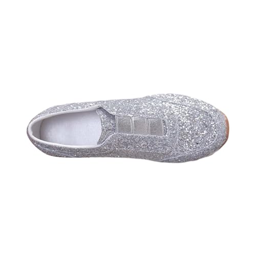 SEEGOU Sommermode Damen glänzende Sneakers Pailletten Damenschuhe Bequeme Freizeitschuhe Glitzer Schuhe Damen Pumps (Silver, 40) von SEEGOU