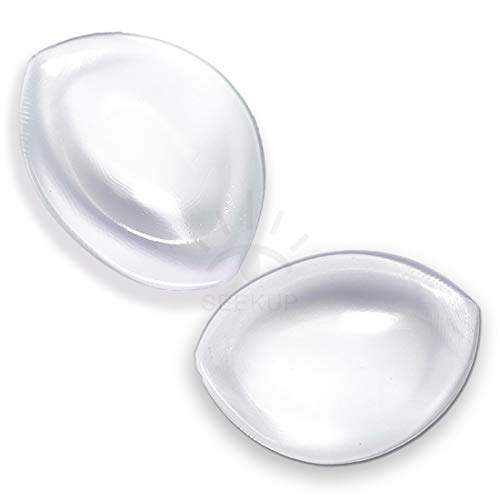 SEEKUP Damen Silikon-BH-Pads, Einsätze, Brustvergrößerung, Push-up-Pads, Dekolleté-Verbesserung, Badeanzug-Verbesserung, M, L, XL, Transparent, Medium von SEEKUP