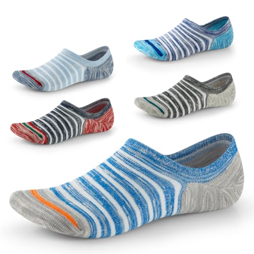 SEESILY Sneaker Socken Damen & Herren Füßlinge - Baumwolle Unsichtbare Socken mit rutschfestem Silikon 38-42 5 Paar (1) von SEESILY