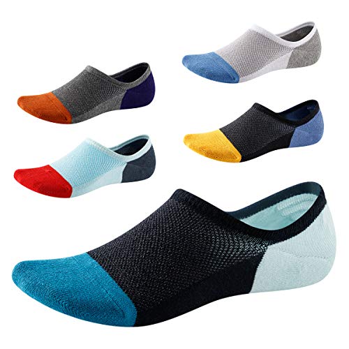 SEESILY Sneaker Socken Damen & Herren Füßlinge - Baumwolle Unsichtbare Socken mit rutschfestem Silikon 38-42 5 Paar (2) von SEESILY
