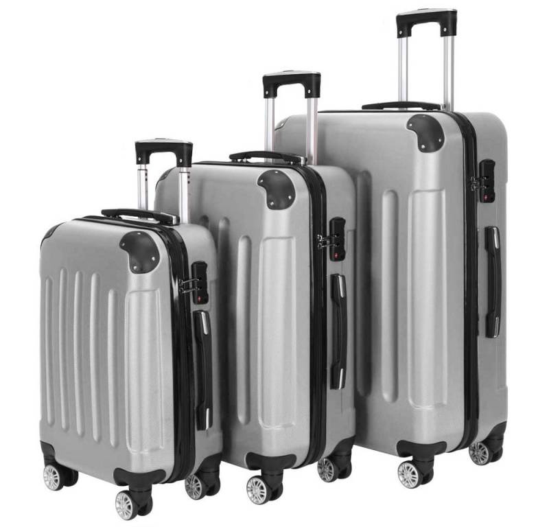 SEEZSSA Trolleyset Hartschalenkofferset Koffer&Trolleys 3 Teilig Hartschale Reisekoffer, 3 Größen Handgepäck/Mittel/Groß Teleskopgriff Gepäck Koffer Trolley von SEEZSSA