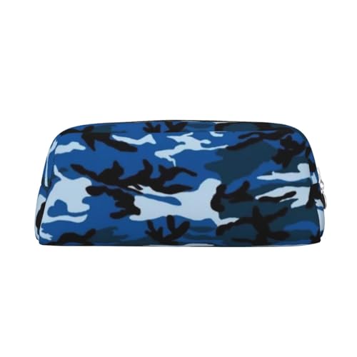 SEFZCXDN Federmäppchen mit Camouflage-Aufdruck, Schreibwaren-Beutel, Mehrzweck-Reise-Kosmetiktasche, Blau, silber, Einheitsgröße, Kosmetikkoffer von SEFZCXDN