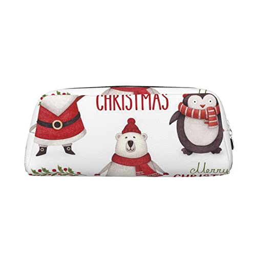 SEFZCXDN Federmäppchen mit Weihnachtsmann-Aufdruck, Schreibwaren-Tasche, Mehrzweck-Reise-Kosmetiktasche, silber, Einheitsgröße, Kosmetikkoffer von SEFZCXDN