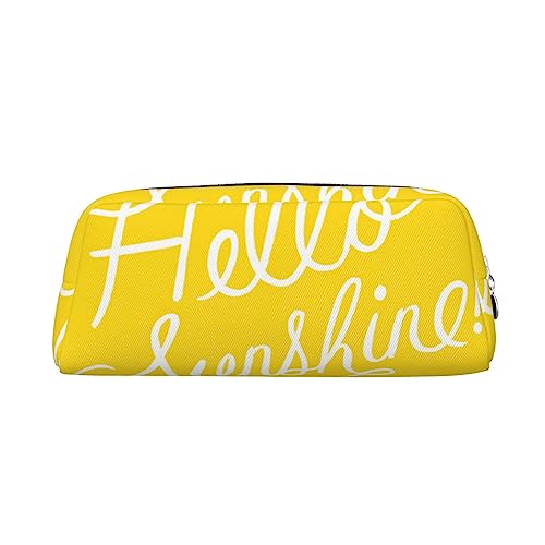 SEFZCXDN Goodlooking Hello Sunshine Federmäppchen mit Aufdruck "Hello Sunshine", Schreibwaren-Tasche, Mehrzweck-Kosmetiktasche, silber, Einheitsgröße, Kosmetikkoffer von SEFZCXDN