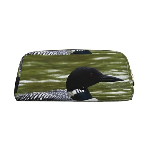 SEFZCXDN Loon Nature Federmäppchen mit Vogel-Aufdruck, Schreibwaren-Tasche, Mehrzweck-Reise-Kosmetiktasche, gold, Einheitsgröße, Kosmetikkoffer von SEFZCXDN