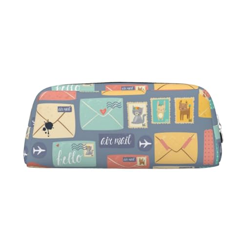 SEFZCXDN Postal Stationery Print Pencil Bag Holder Stationery Pouch Multi Purpose Travel Cosmetic Bag, silber, Einheitsgröße, Kosmetikkoffer von SEFZCXDN