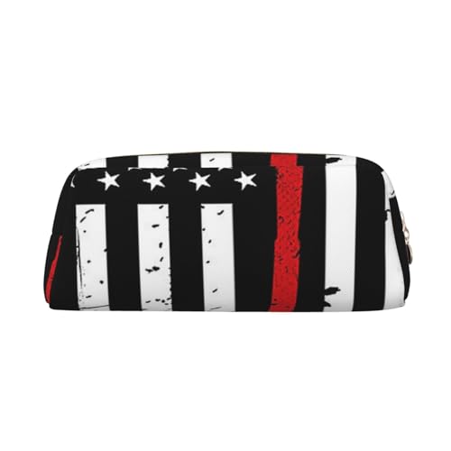 SEFZCXDN Red Line Feuerwehrmann USA Flagge Druck Federmäppchen Halter Schreibwaren Tasche Mehrzwecktasche Reise Kosmetiktasche, gold, Einheitsgröße, Kosmetikkoffer von SEFZCXDN