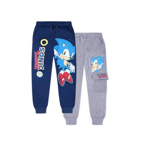 SEGA Sonic The Hedgehog Jungen Jogginghose für Kleinkinder und kleine Kinder, mehrfarbig, 2er-Pack, marineblau/grau, 6 von SEGA