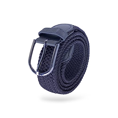 SEGMENTES Elastischer Geflochtener Gürtel für Männer und Frauen, mit ovaler Schnalle mit Länge von 100 cm bis 135 cm, passt sich jeder Taille, Kleidergürtel oder Freizeit an, Bleigrau, One size von SEGMENTES