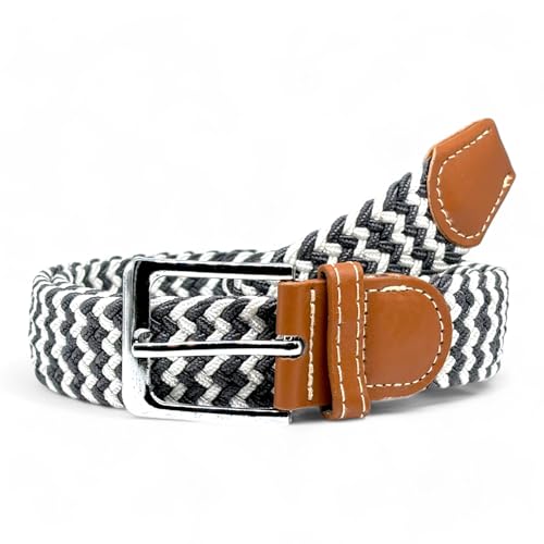 SEGMENTES Elastischer Herrengürtel – geflochtener und verstellbarer Gürtel in zwei Farben, ohne Löcher für maximalen Komfort – Homengürtel und vielseitiger Damengürtel, Blau/Grau, One size von SEGMENTES