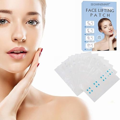 Face Lifting Tape,Facelifting Aufkleber,Facelifting Tape,Lift Gesicht Aufkleber,Face Lift Patch,Unsichtbare Dünner Gesicht Aufklebe,V-Form Gesicht Verbergen von Makeup Facelifting Werkzeuge 40pc von SEGMINISMART